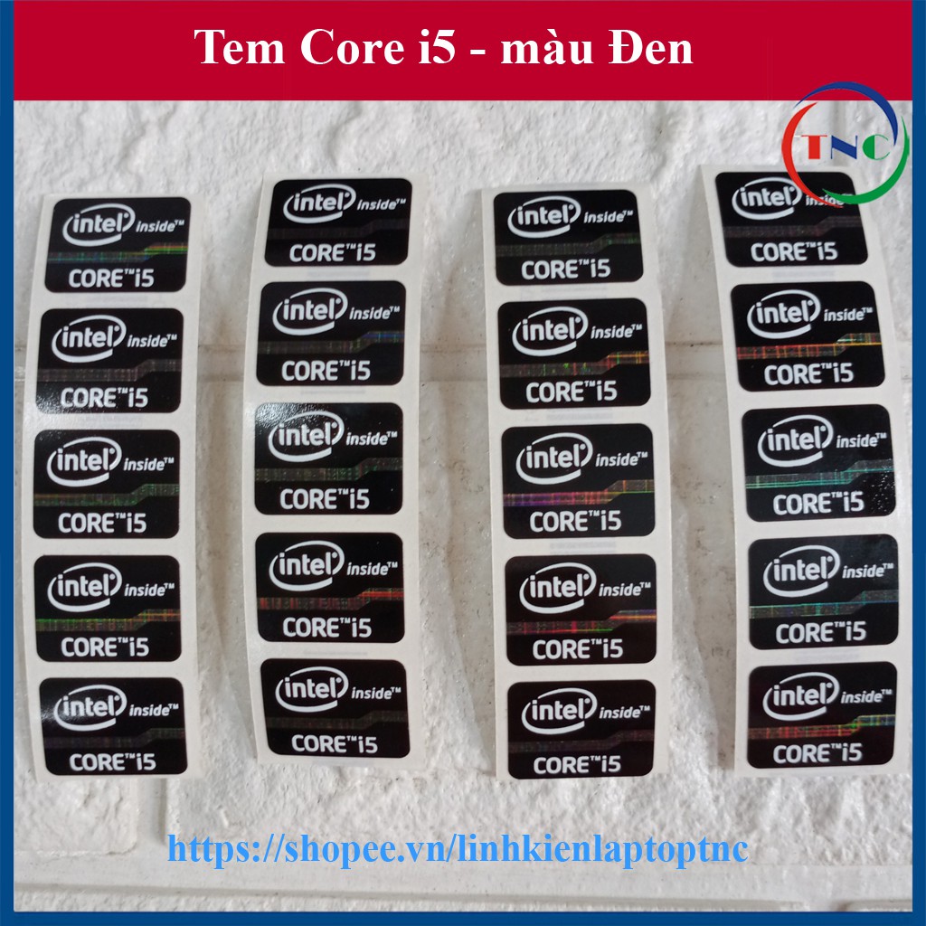 Tem Core i5 màu Đen - Thay Tem Máy Tính Tem Laptop Tem PC