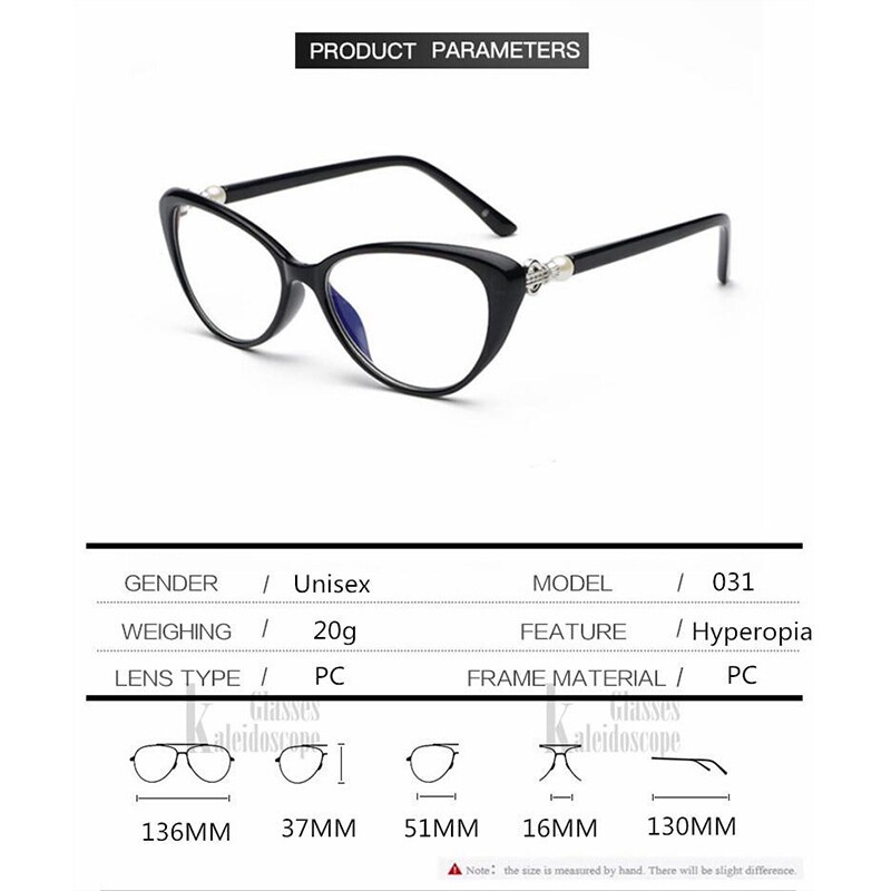 Kính Đọc Sách Gọng Mắt Mèo Chống Ánh Sáng Xanh + 100 ~ + 400 Thời Trang Cho Nữ