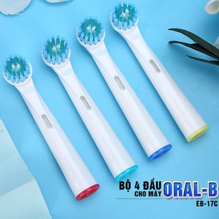 Cho máy Oral B, Bộ 4 đầu bàn chải điện Dan House EB-17C, Làm sạch nướu, hết viêm nha chu
