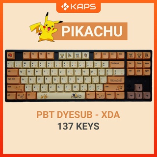 Keycap Pikachu PBT profile XDA in dyesub 137 nút cho bàn phím cơ layout 108/104/98/87/84/75/68/64/61