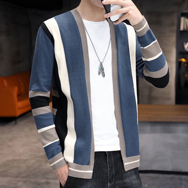 Áo Khoác Cardigan Dệt Kim Dáng Rộng Thời Trang Thu Đông Hàn Quốc Hàng Mới Dành Cho Nam