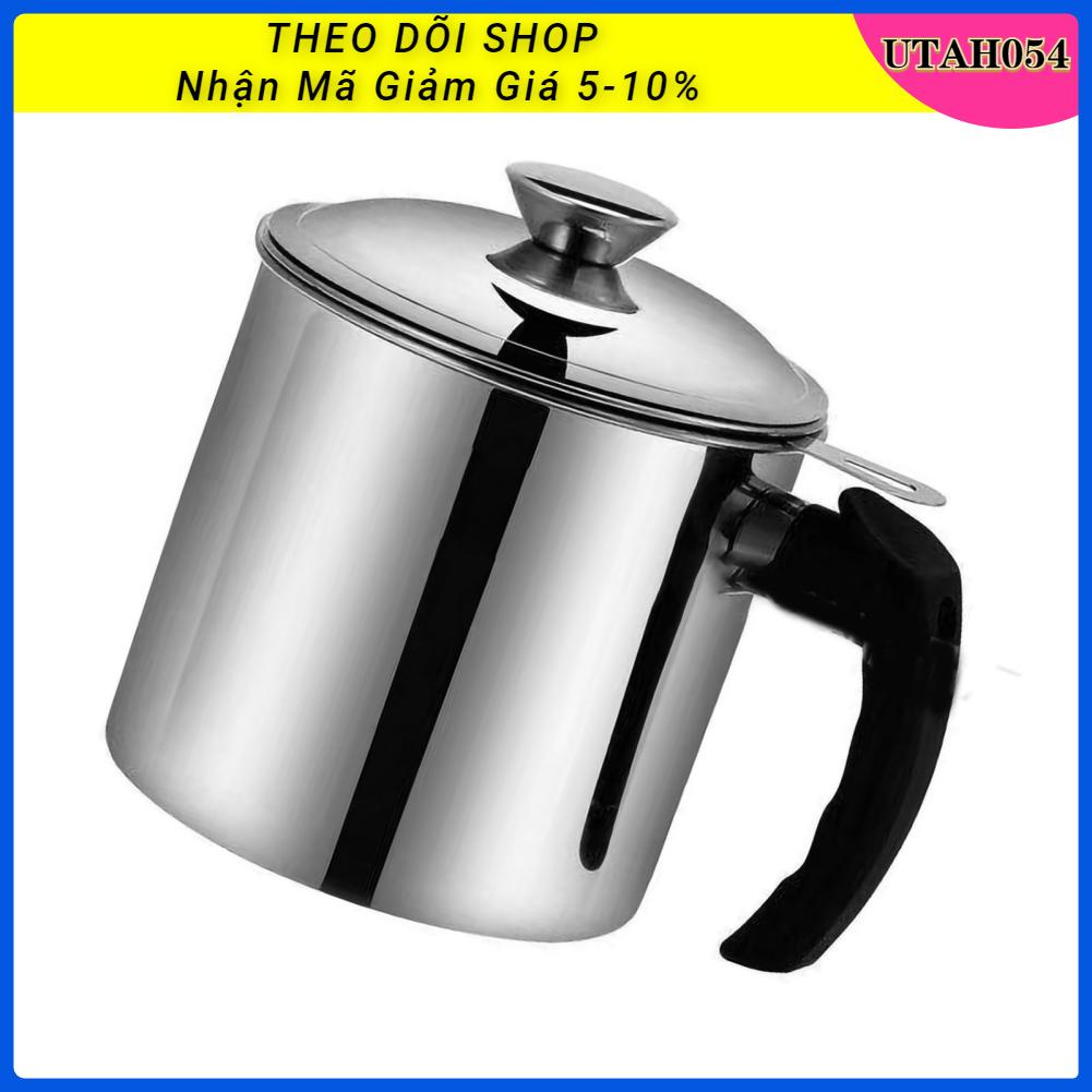 [Hàng Sẵn] Ca lọc dầu - Bình Lọc Dầu Ăn Có Lưới lọc Cặn 1.3L bằng thép không gỉ 304 Chống rò rỉ cho Nhà bếp【Utah054】