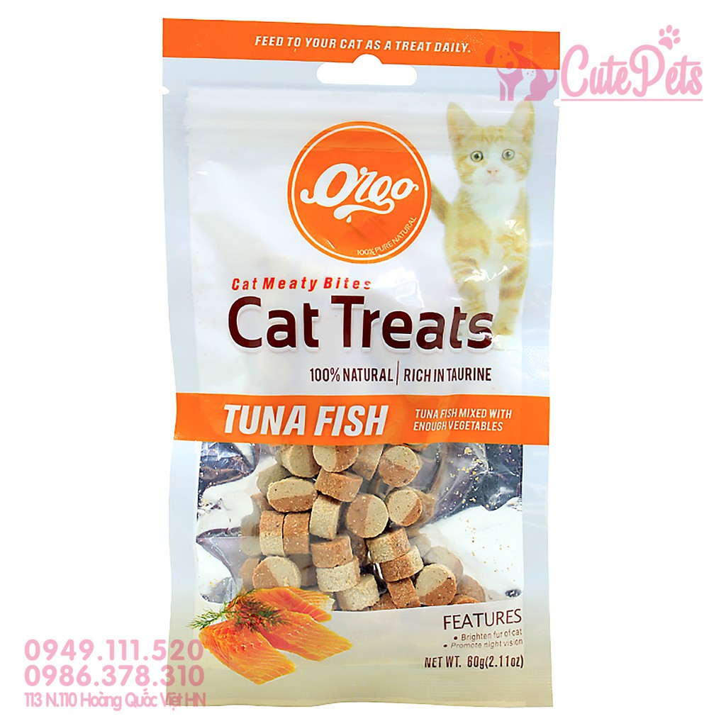 😺  Bánh thưởng Orgo CatTreats Tuna Fish vị cá Ngừ - Dành cho mèo - CutePets Phụ kiện chó mèo Pet shop Hà Nội