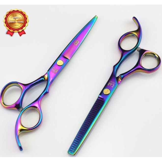 Bộ kéo cắt tóc kasho màu titan HA 05 (mua cặp tặng bao da, chỉnh kéo, lược toni guy)