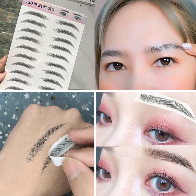 Set 20 Miếng Dán Lông Mày Hình Xăm 6D Chống Thấm Nước Lâu Trôi Legaxi