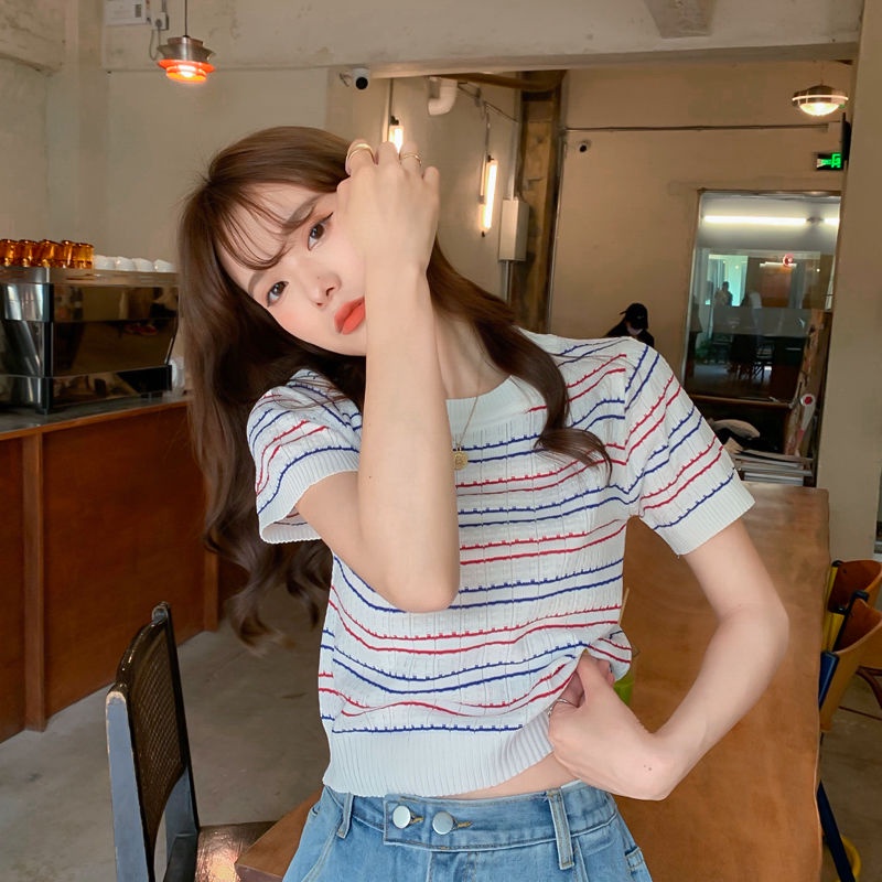 Áo Len Ngắn Tay Thời Trang Hàn Quốc