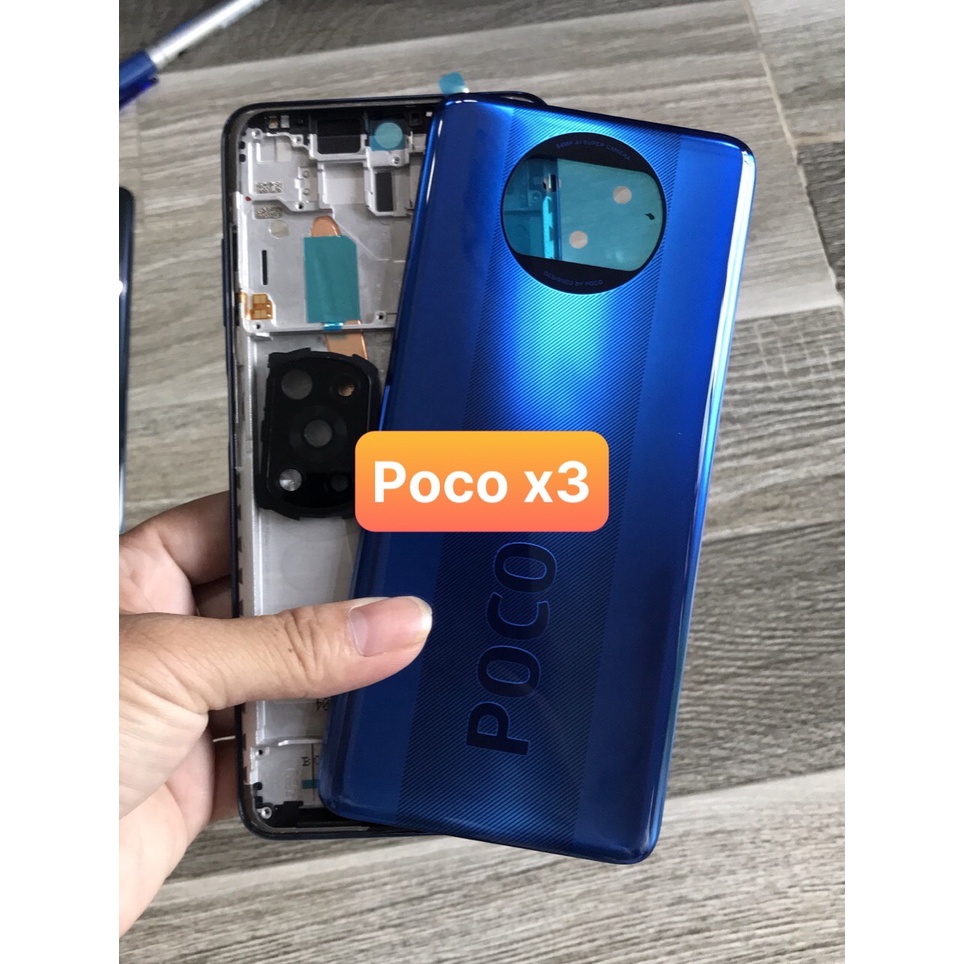 Bộ vỏ zin Xiaomi Poco X3 / X3 pro kèm phím.kính camera