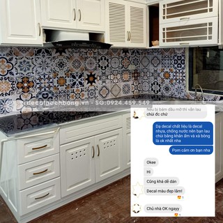 0.4x1.2m Miếng dán Decal Simple White - Decal trắng điểm hoa văn