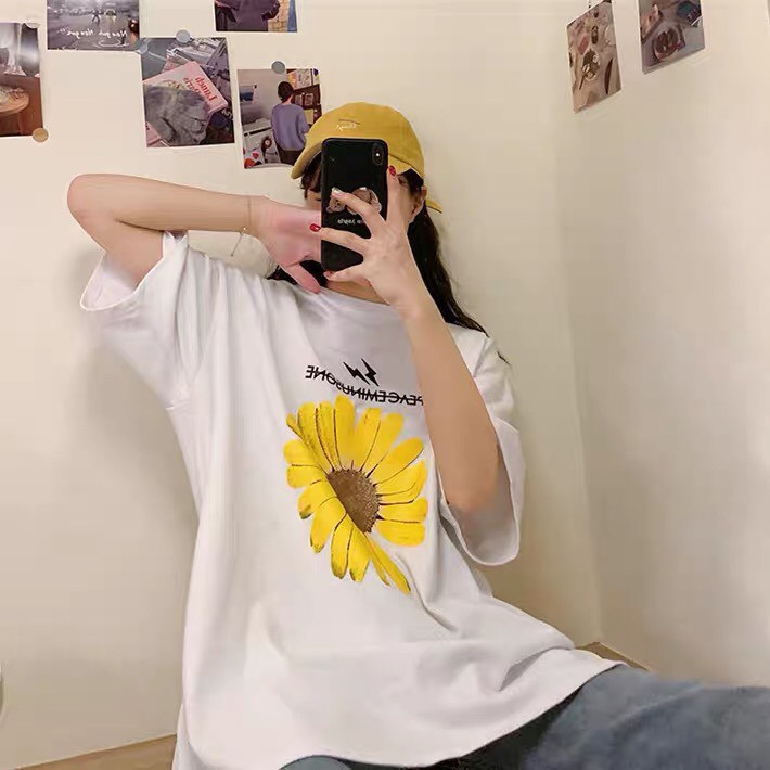 Áo phông họa tiết hoa cúc hottrend (Có sẵn)