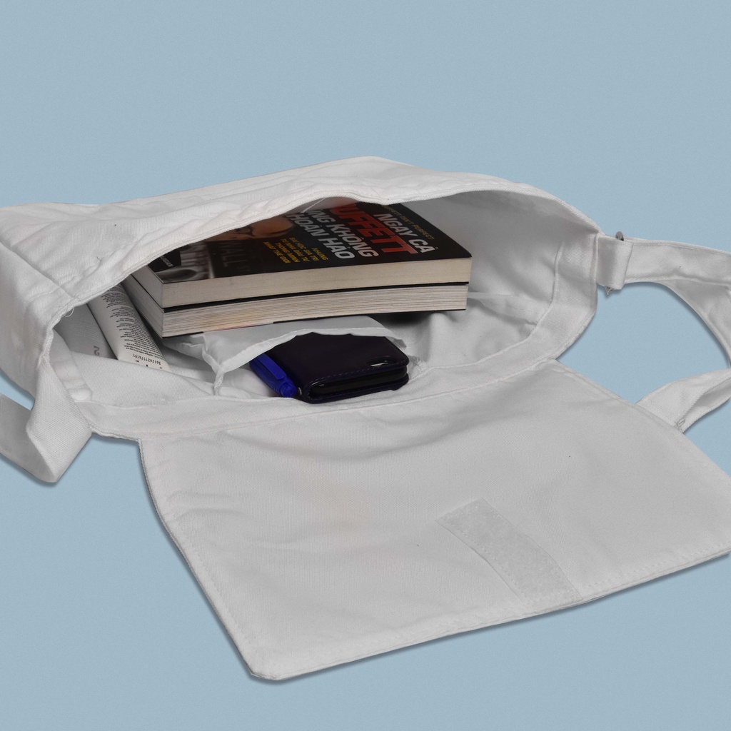 Túi Tote Đeo Chéo Vải Canvas Bò Sữa Phong Cách Ulzzang