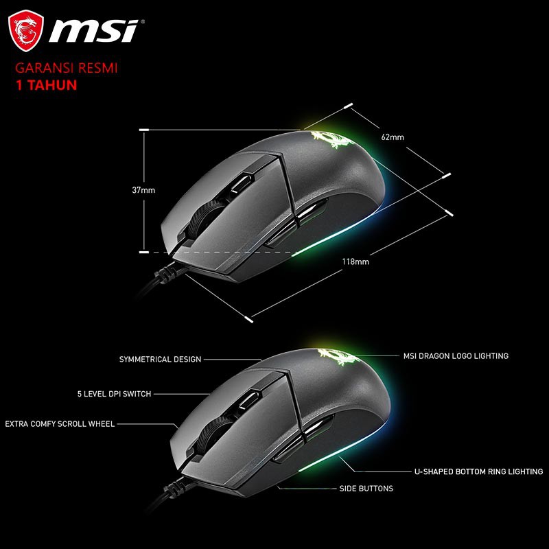 Chuột Gaming Msi Clutch Gm11 Rgb