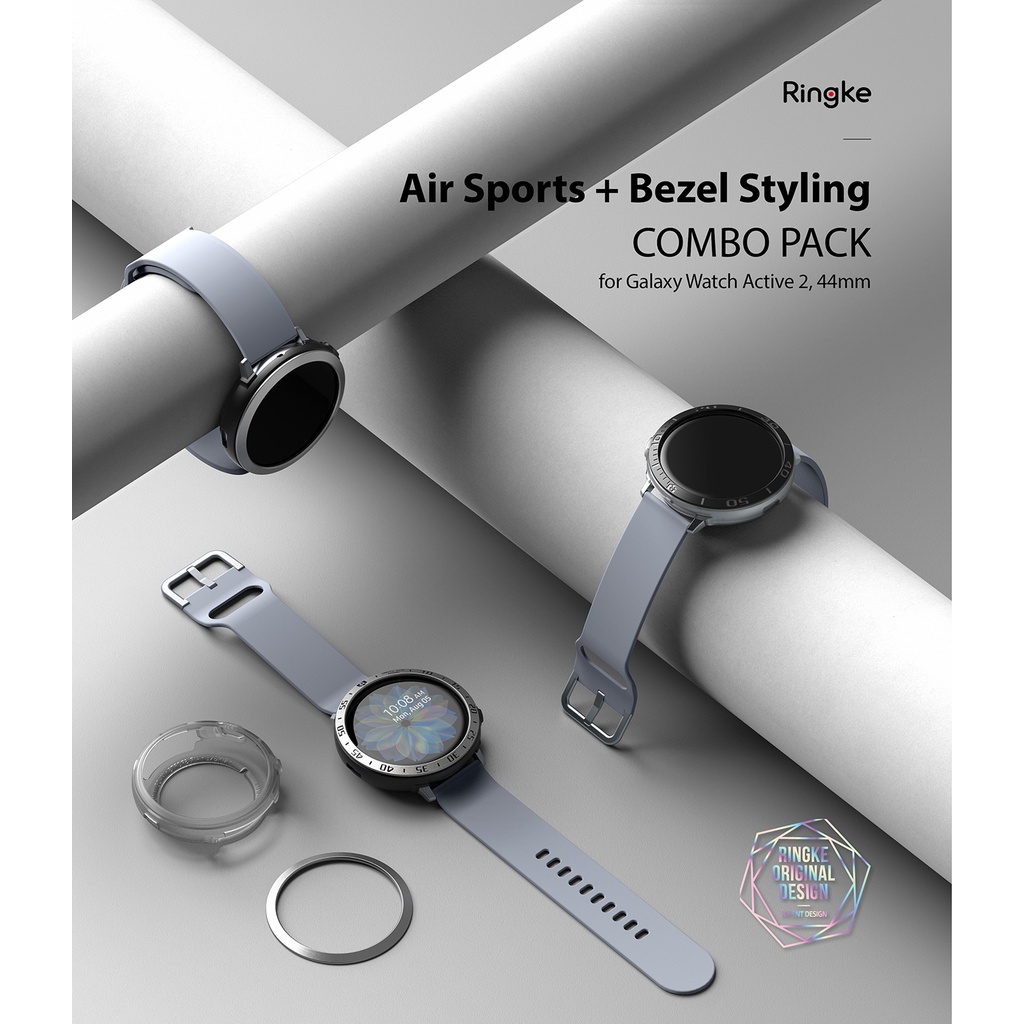 Set ốp RINGKE Air Sports + viền bezel thời trang bảo vệ chống sốc cho đồng hồ thông minh Galaxy Watch Active 2 44mm