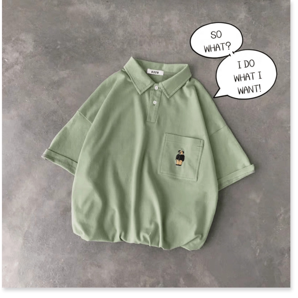 áo thun form rộng tay lỡ cổ bẻ, chất vải siêu mịn