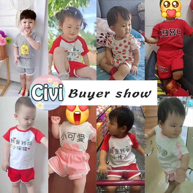 Bộ Đồ Thể Thao Ngắn Tay Thời Trang Mùa Hè Cho Bé Trai Gái 1-3 Tuổi 1231