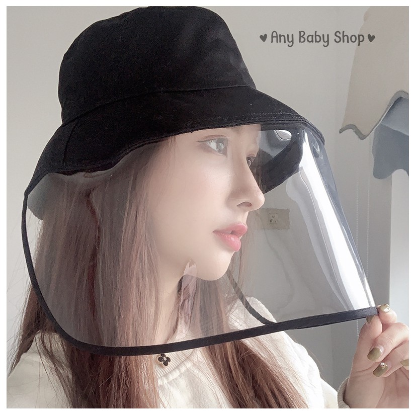 Mũ nón có màn che chống giọt bắn, chống bụi 2 kiểu tiện lợi cho nam và nữ đen trơn sang chảnh(hàng có sẵn)❣❣