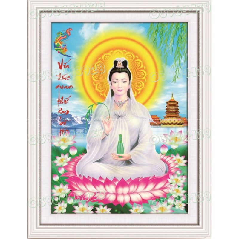 Tranh đính đá Phật Quan Âm Df462 (38x50) chưa đính