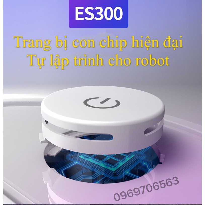 Robot Hút Bụi Thông Minh Thế Hệ Mới ES300 Pro 2021 Siêu Mạnh Mẽ Tích Hợp Cảm Ứng Chạm, Kiêm Lau Nhà Bản Nâng Cấp Động Cơ