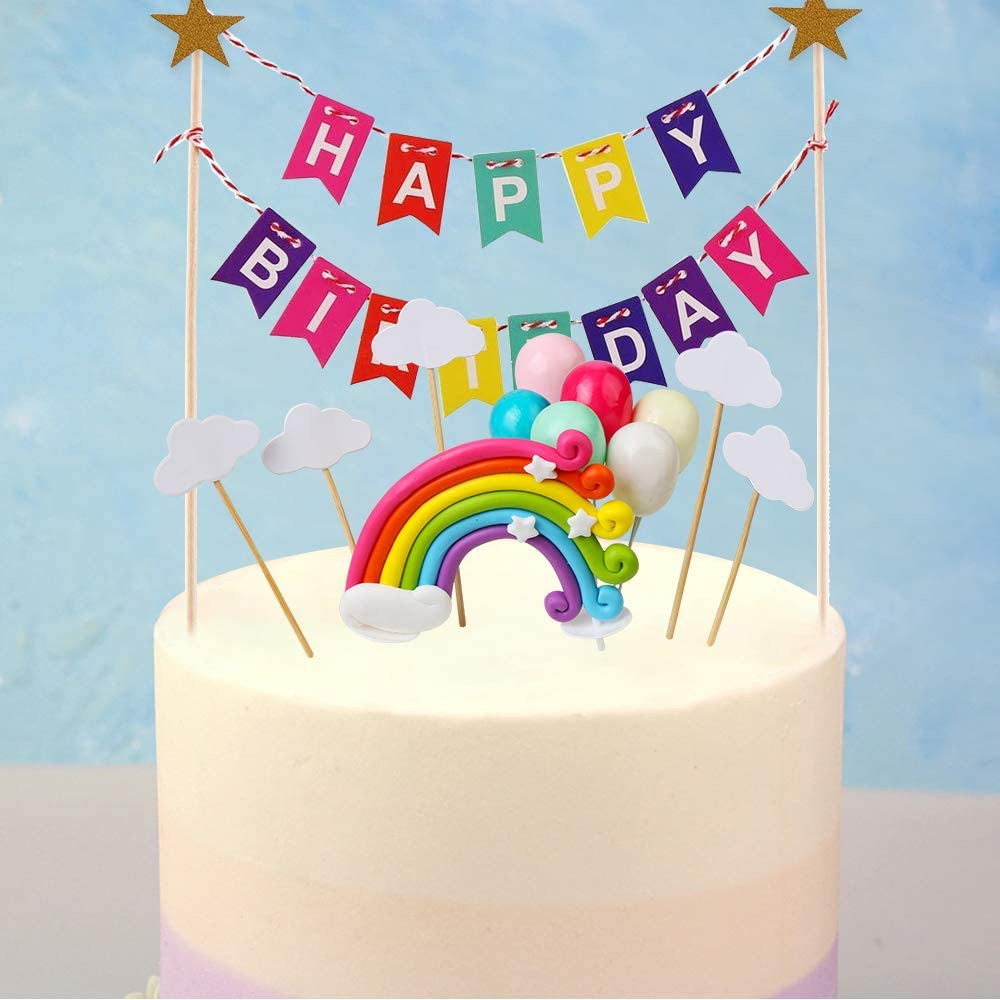 Set 5/8 Bóng Bay Nhiều Màu Sắc Dễ Thương Dùng Trang Trí Bánh Sinh Nhật