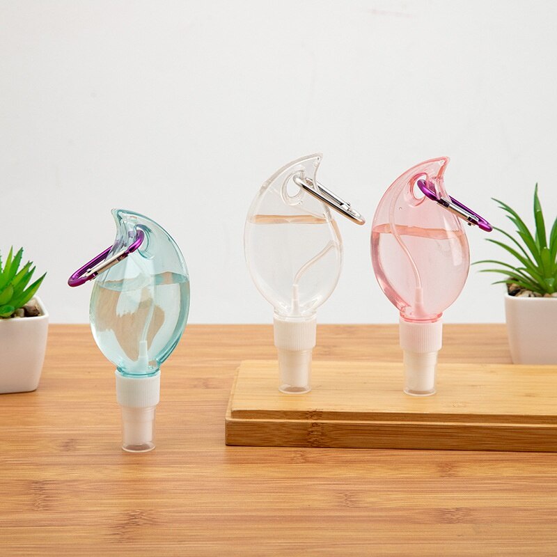 50ml Chai Nhựa Trong Suốt Có Móc Khóa Di động Rỗng Chống Rò Rỉ Hộp đựng Có Thể đổ đầy Lại Hình Dạng Lá Chai Xịt Du Lịch