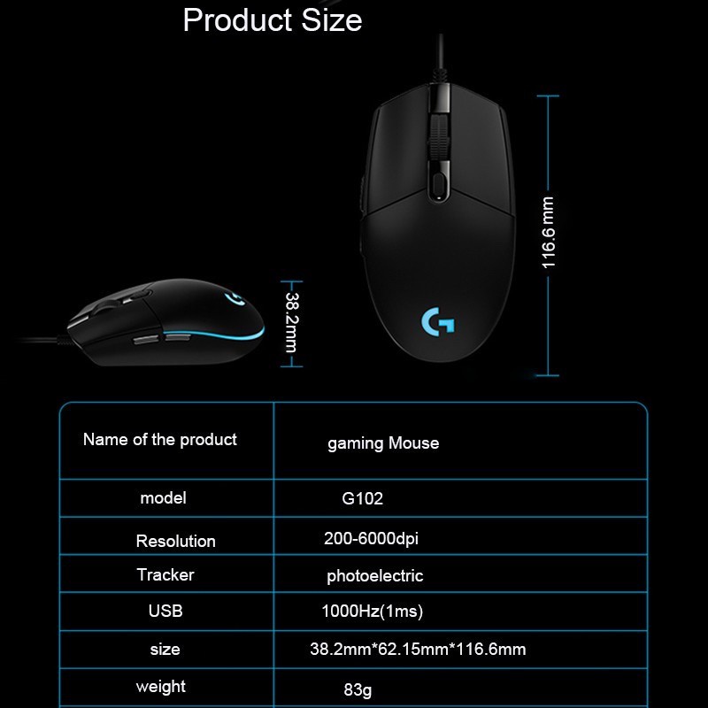 SIEU KHUYẾN MẠI Chuột chơi game Logitech G102 Led RGB 8000DPI