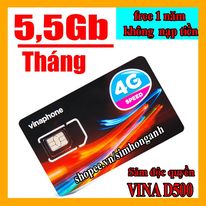 Sim 4G vina D500 miễn phí 1 năm không nạp tiền