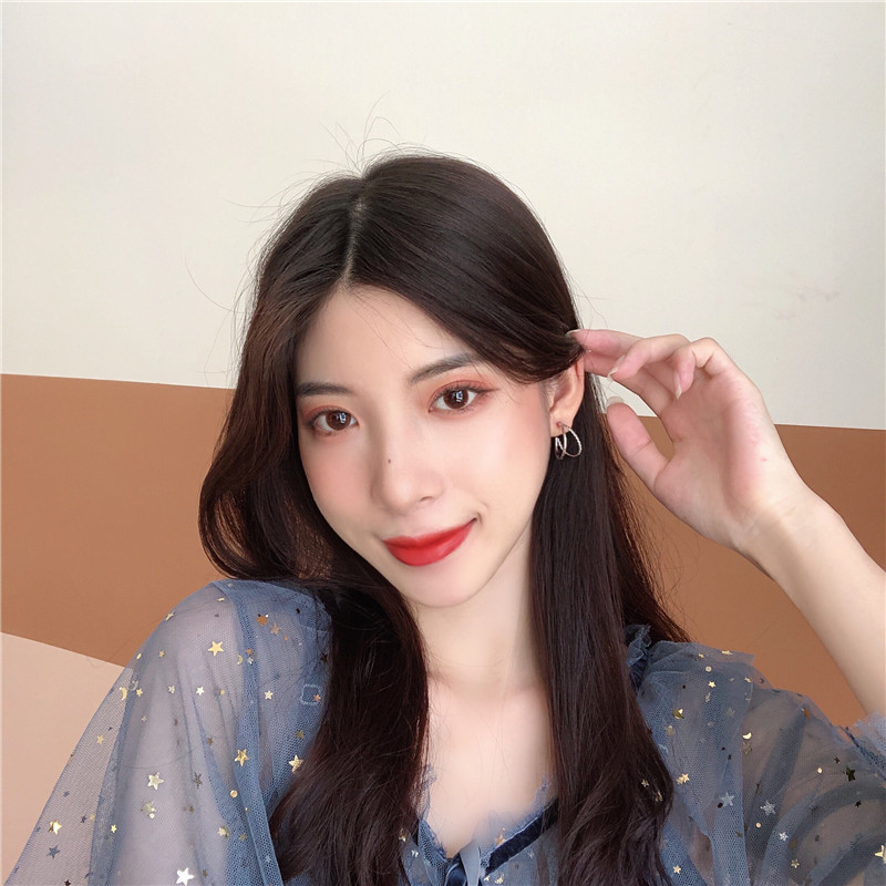 Khuyên Tai Tròn Mạ Bạc Phong Cách Retro Thời Trang