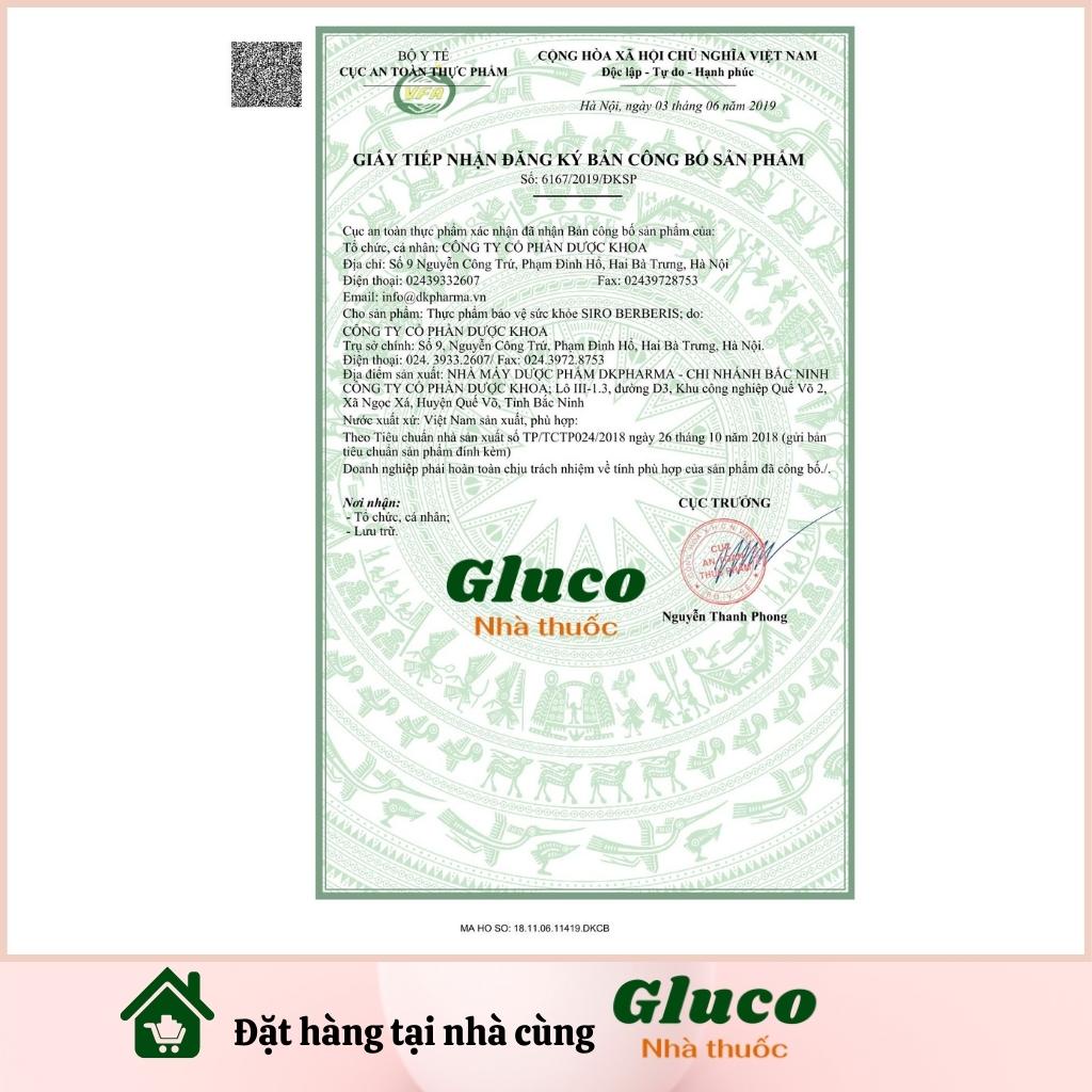 BERBERIN Viên uống cầm tiêu chảy, lỵ, viêm đại tràng bao đường Cửu Long 100 viên GLU4101