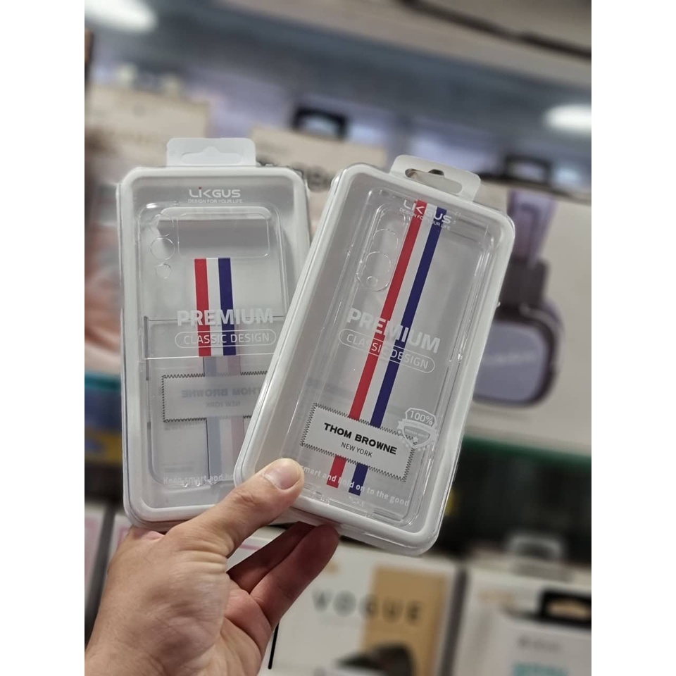 Ốp Lưng Sam Sung Galaxy Z Fold 3, Z Flip 3, Z Fold 3 5G Kẻ Sọc Hiệu LIKGUS THOM BROWNE Sang Trọng Bền Đẹp