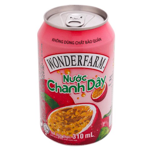 THÙNG 24 LON TRÀ WONDERFARM 310ML CÁC VỊ BÍ ĐAO/CHANH DÂY/ ME/NƯỚC YẾN