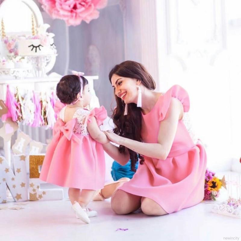 Đầm xòe công chúa cánh tiên có nơ dễ thương xinh xắn cho bé gái