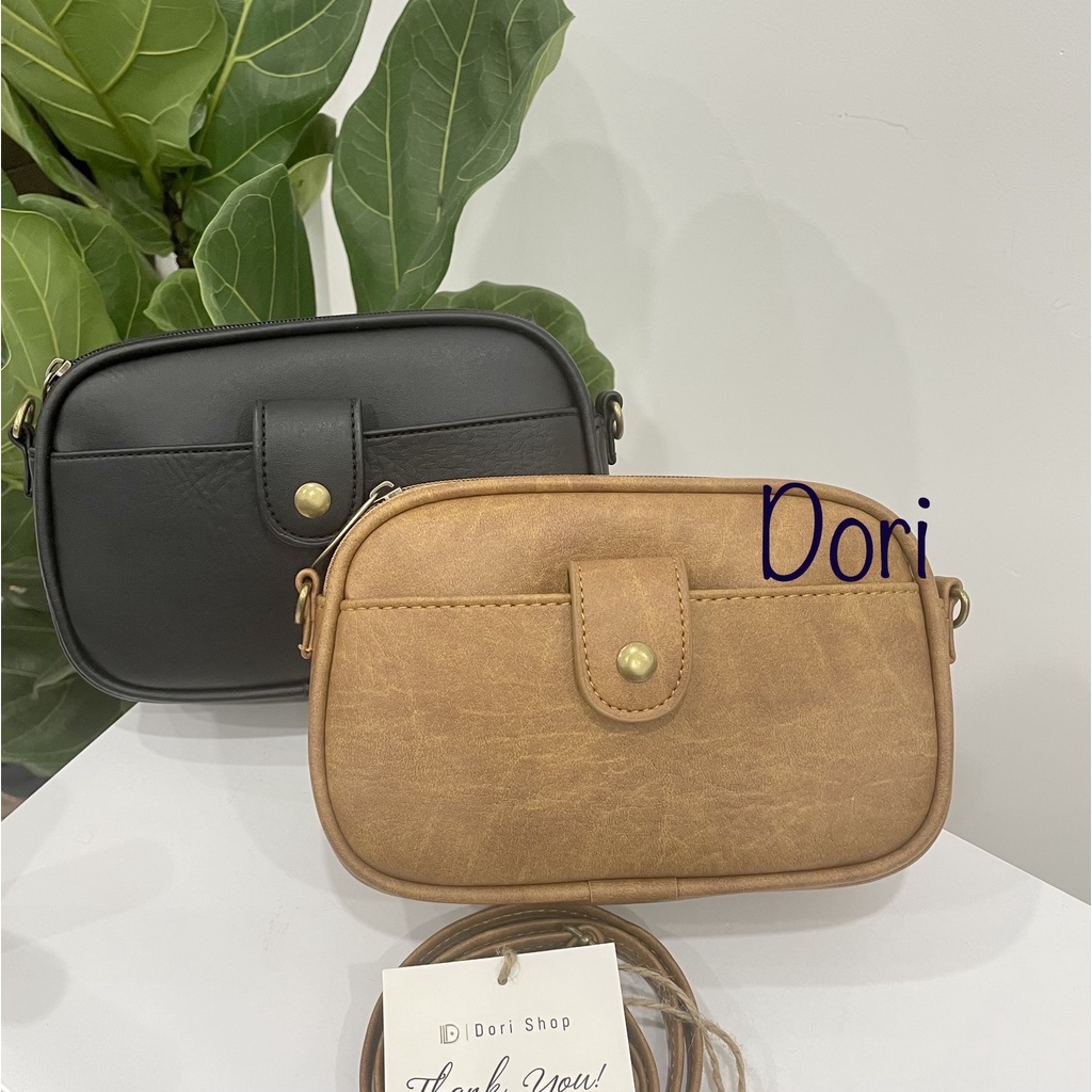 Túi xách nữ đeo chéo đựng điện thoại nhiều ngăn sang trọng trẻ trung, Túi da cao cấp  DC05|Dori Shop