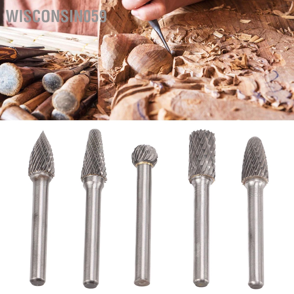 Bộ 5 Mũi Khoan 1/4in 6mm Cho Máy Mài Gỗ