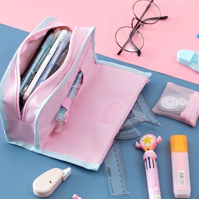 Túi Đựng Bút Bằng Vải Canvas Cỡ Lớn Dễ Thương Dành Cho Học Sinh