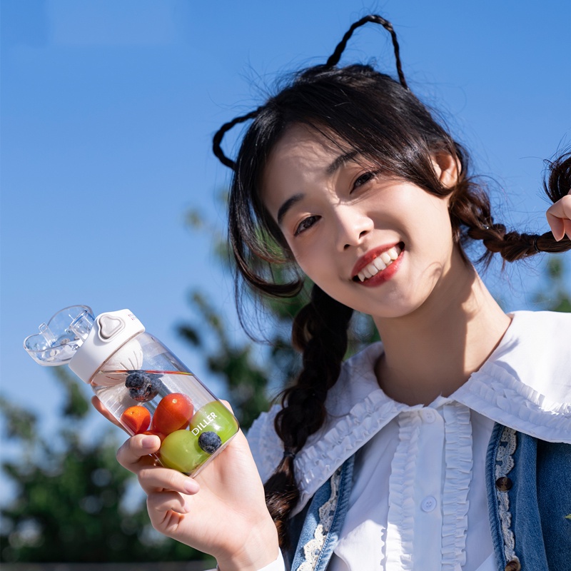 Bình đựng nước trái cây Diller D45 (350ml) không chứa BPA có nắp đậy chống tràn