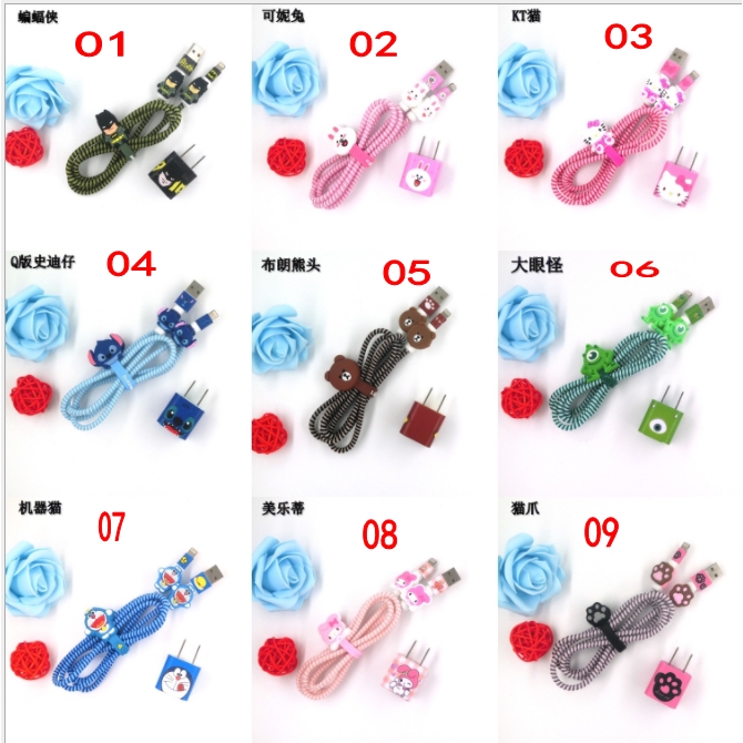 [RẺ VÔ ĐỊCH] Bộ Decal Dán - Dây Quấn 3 Màu - Nút Bảo Vệ Hình Thú Phần 1 (Không Kèm Cốc - Cáp - Tai Nghe)