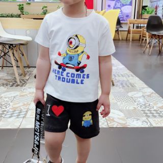 Bộ bé trai cotton sịn sò minion