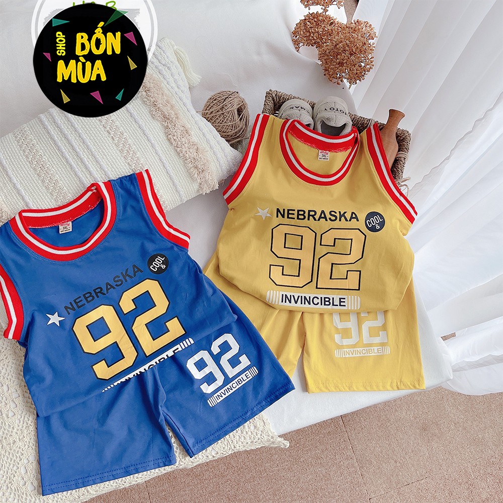 Đồ Bộ Thể Thao Bé Trai 🎁🎁 23-38kg Đồ đá banh ba lỗ bé trai chất cotton mát mỏng-SHOP BỐN MÙA