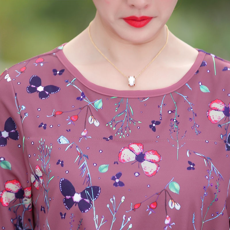 ♛❍Váy mùa xuân của mẹ 40 tuổi 50 hè mới phụ nữ trung niên