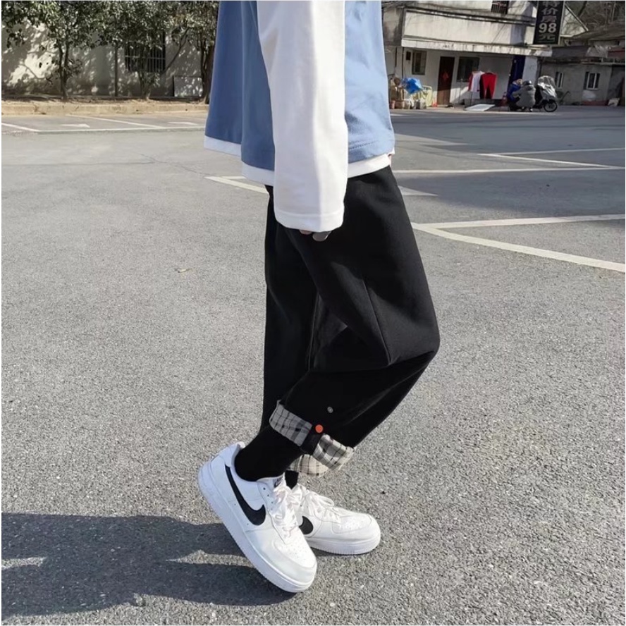 Quần Dài Màu Trơn Dáng Rộng quần ống suông Phong Cách Hàn Quốc quần nam Thời Trang quần túi hộp nữ