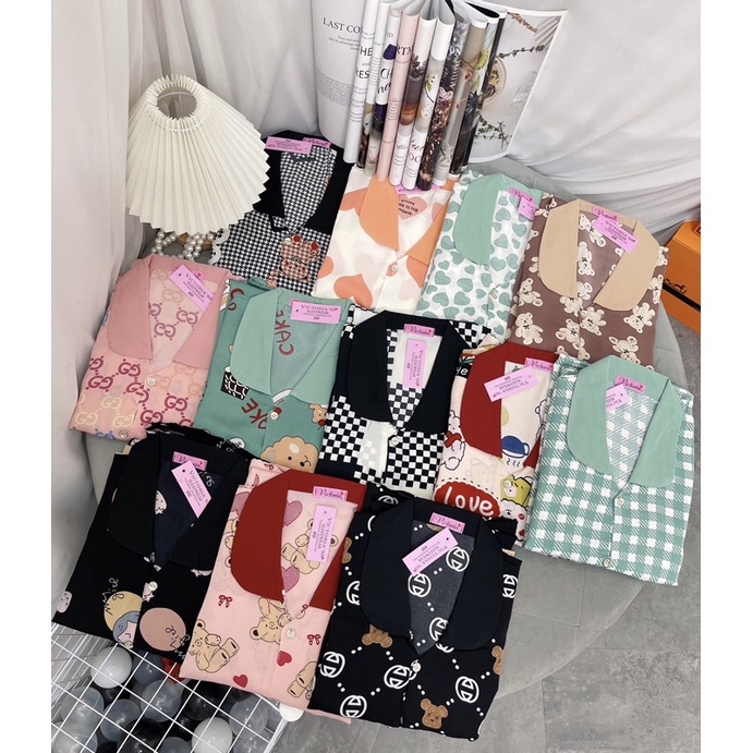 Bộ Pijama, bộ lụa Mẫu mới nhất tay dài quần dài, chất lụa Mango mềm mịn mát Ảnh thật