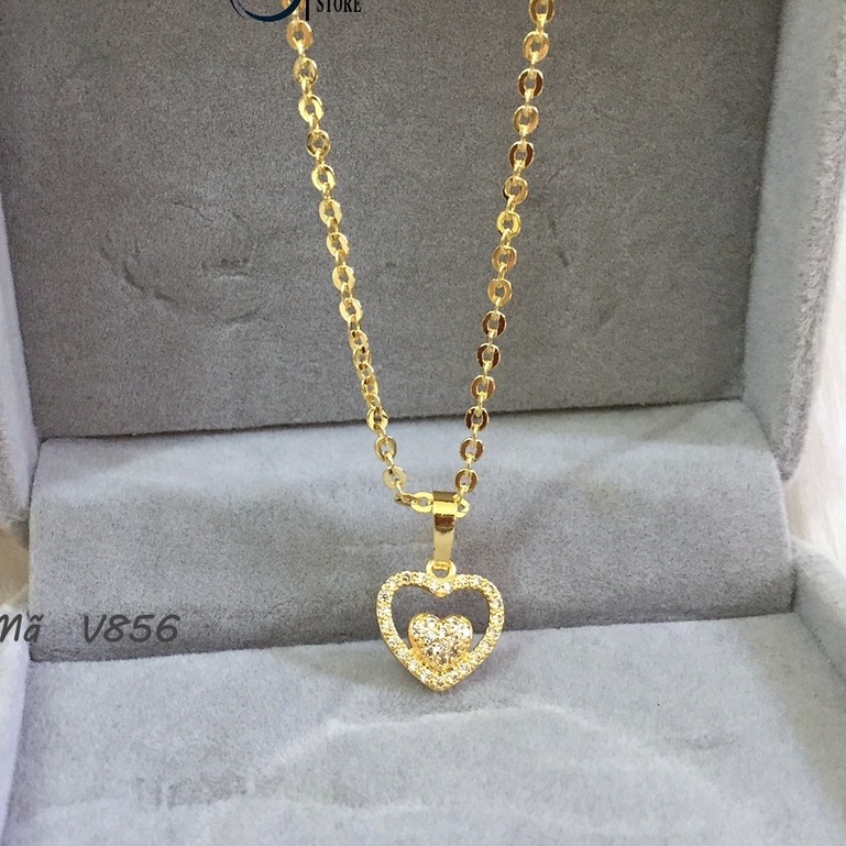 Dây Chuyền Nữ V856 Baby Heart Cùng Dây Xích Nhỏ V010 Namoo Jewelry