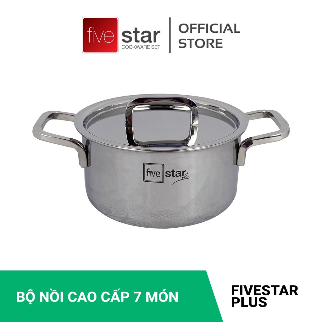 Bộ nồi inox bếp từ cao cấp Fivestar 3 lớp đúc liền inox 304 nắp inox 4 món