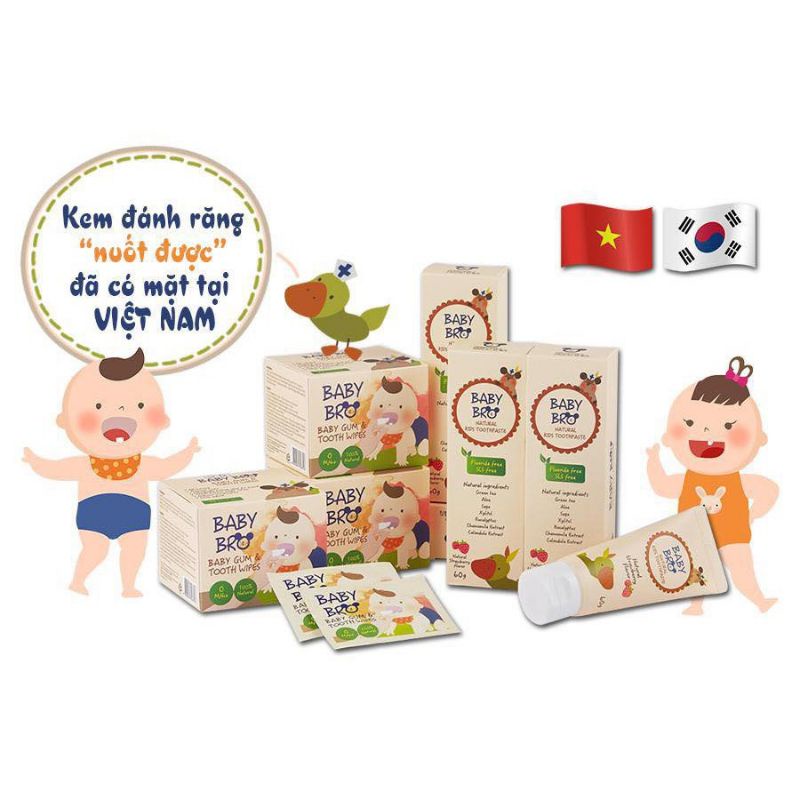 Kem Đánh RăngBaby pro  Nuốt được cho bé Vị trái cây