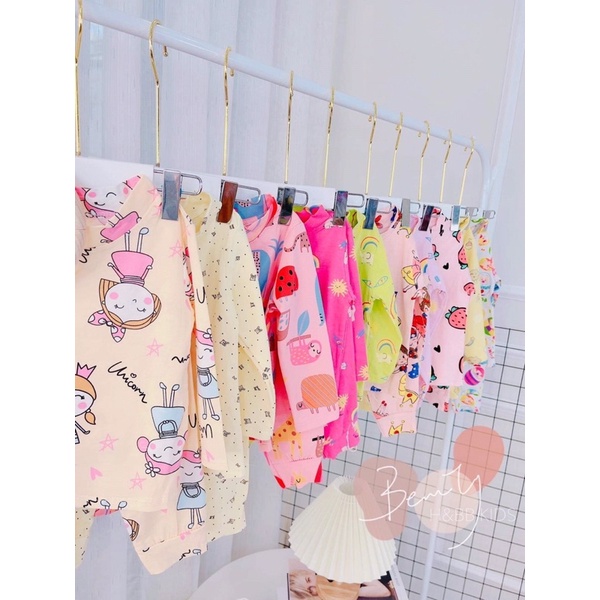 SIZE 14-20kg: Bộ cotton cổ 3 phân bé gái cho ngày thu se lạnh - BCC3PT