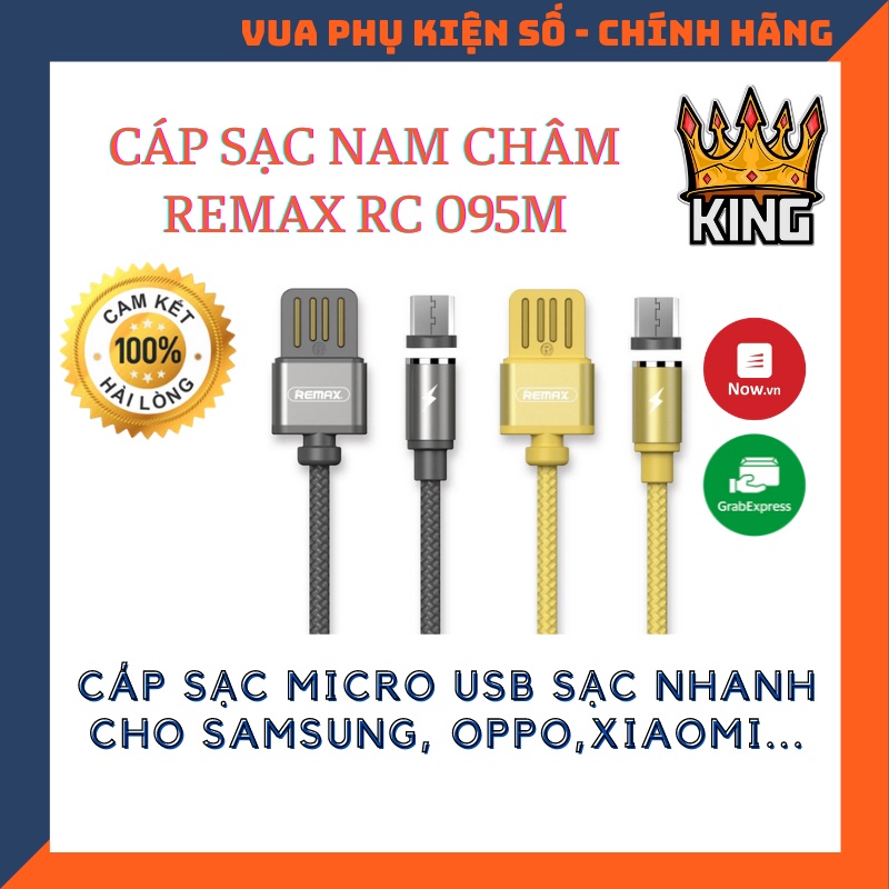Cáp Sạc Remax Rc 095m - Từ Nam Châm Đèn Led - Cáp Android