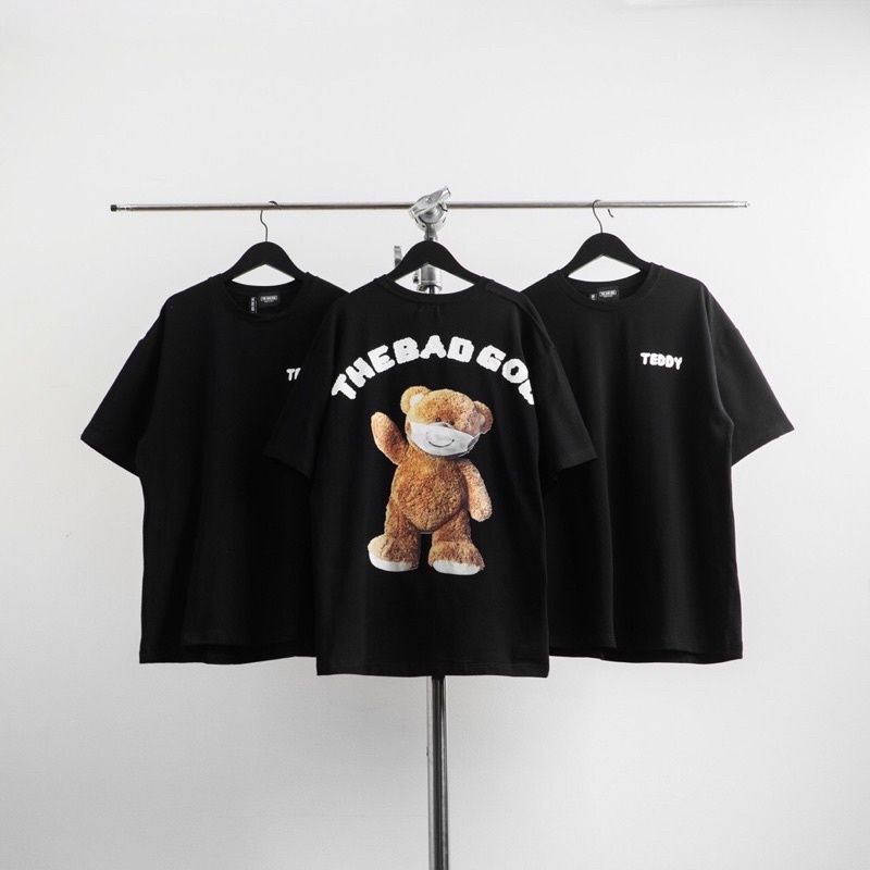 Áo thun tay lỡ THE BAD TEDDY  Áo phông unisex nam nữ Trend 2022 nhóm,lớp, đôi