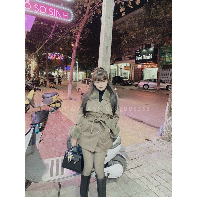 [ MÃ 1801 ] ÁO KHOÁC DẠ CỔ LÔNG PHA TAY LÔNG | BigBuy360 - bigbuy360.vn