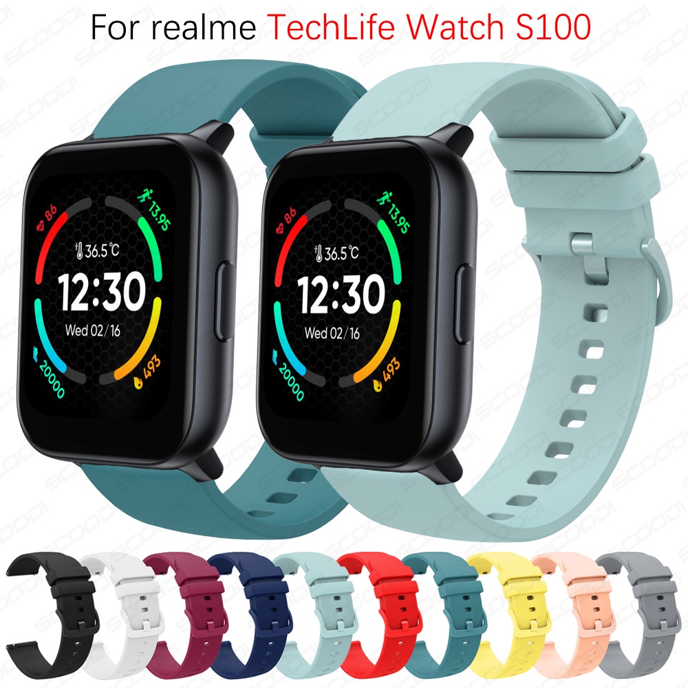 Dây Đeo Silicone Thay Thế Cho Đồng Hồ Thông Minh realme TechLife S100 / SZ100