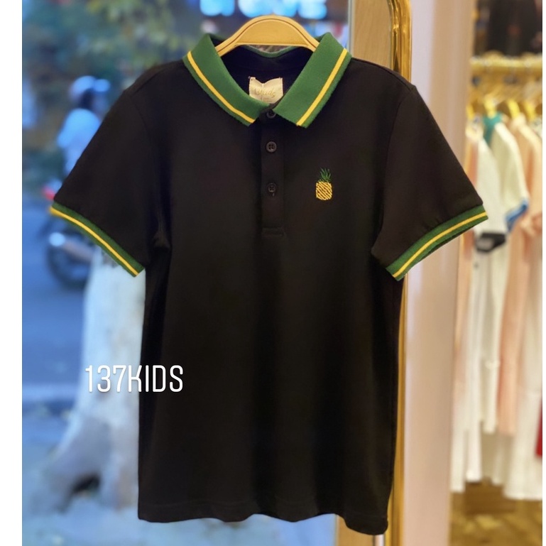 Áo polo cotton 137KIDS thiết kế quả dứa cho bé trai bé gái