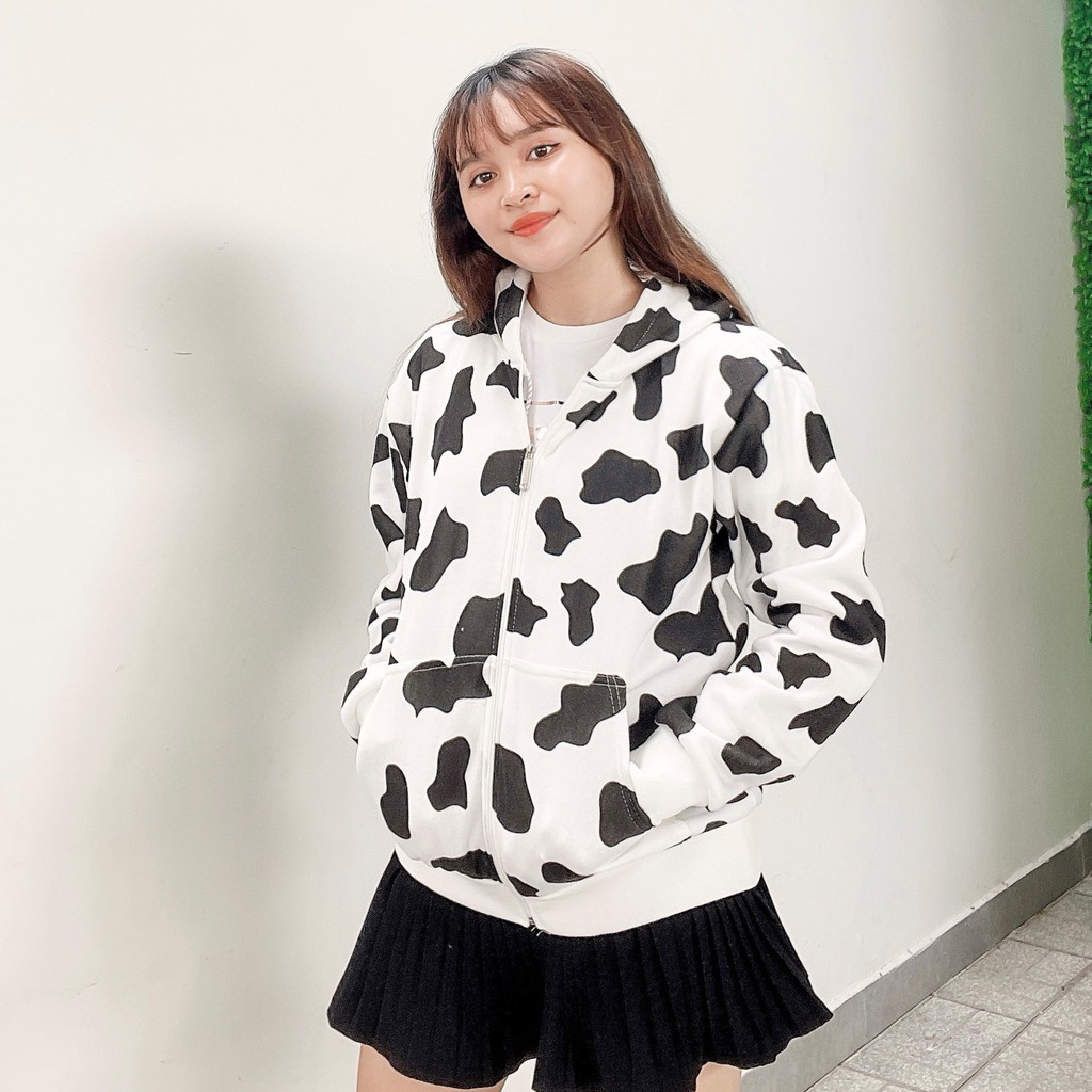 Áo khoác hoodie nỉ Bò Sữa unisex nam nữ GAZU, áo khoác đôi có mũ đẹp form rộng-GZ420 | BigBuy360 - bigbuy360.vn